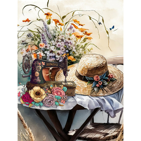 Sewing Machine - Full Round Drill Diamond Painting 30*40CM