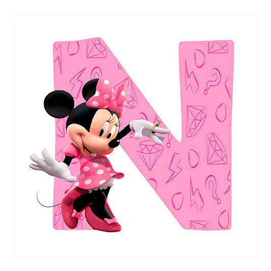 Minnie Letter N - Full Round Drill Diamond Painting 30*30CM
