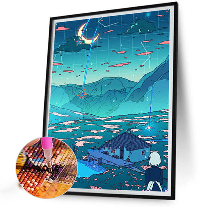 Illustration Landscape - Full Round Drill Diamond Painting 30*40CM