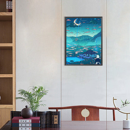 Illustration Landscape - Full Round Drill Diamond Painting 30*40CM