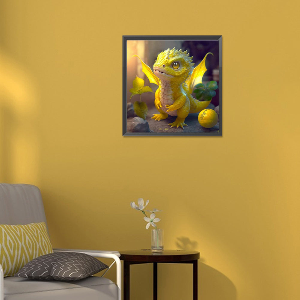 Orange Dragon - Full Round Drill Diamond Painting 30*30CM