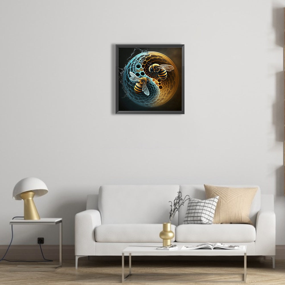 Tai Chi Yin Yang Bee - Full Round Drill Diamond Painting 35*35CM