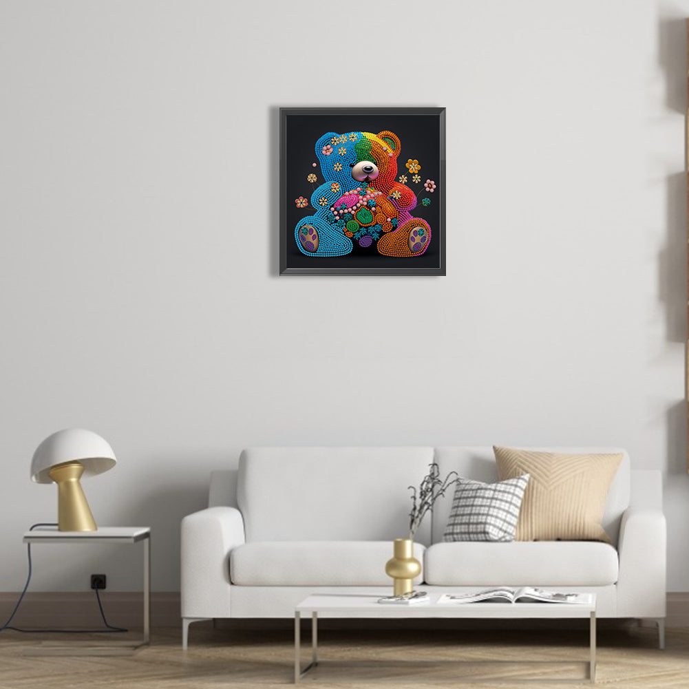 Colorful Bear - Special Shaped Drill Diamond Painting 30*30CM