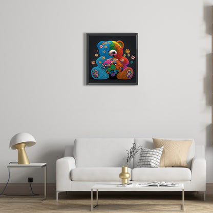 Colorful Bear - Special Shaped Drill Diamond Painting 30*30CM