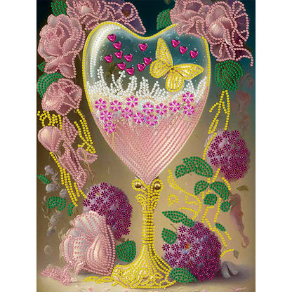 Flower Goblet - Special Shaped Drill Diamond Painting 30*40CM