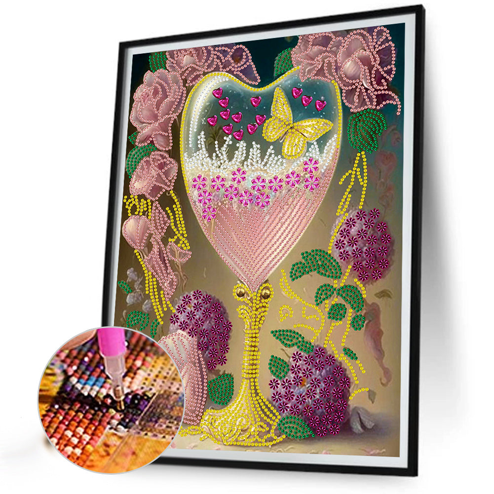 Flower Goblet - Special Shaped Drill Diamond Painting 30*40CM