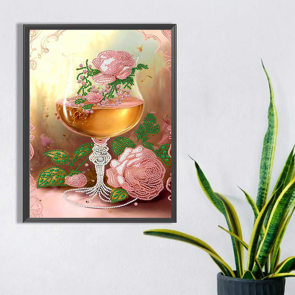 Flower Goblet - Special Shaped Drill Diamond Painting 30*40CM