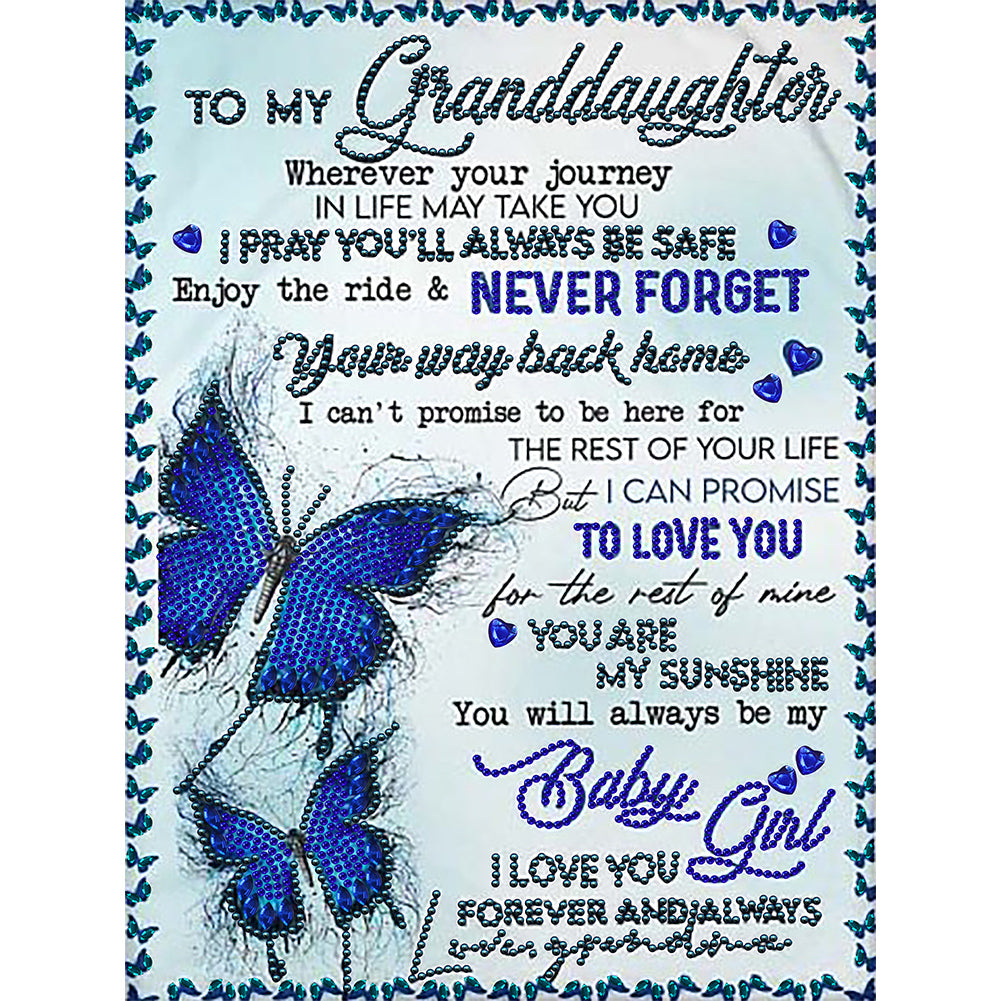 English Letter - Special Shaped Drill Diamond Painting 30*40CM