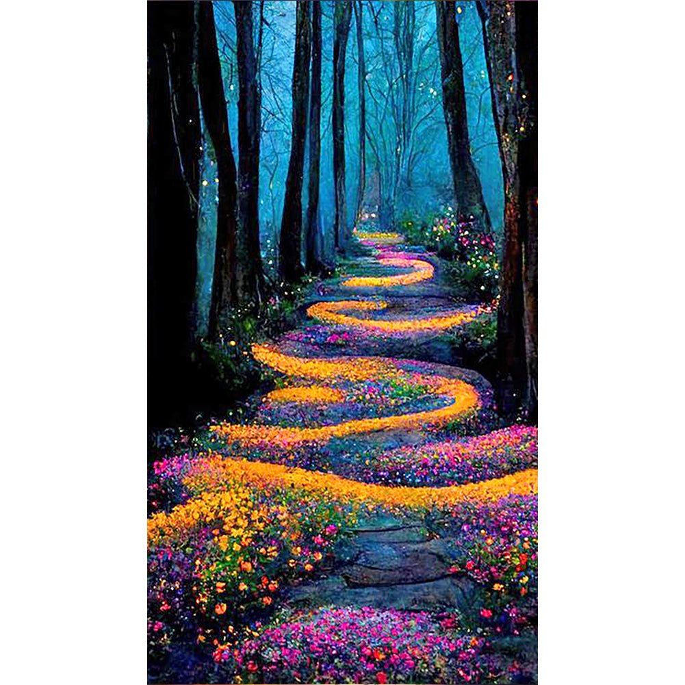 Forest Flower Path - Full Round Drill Diamond Painting 40*70CM