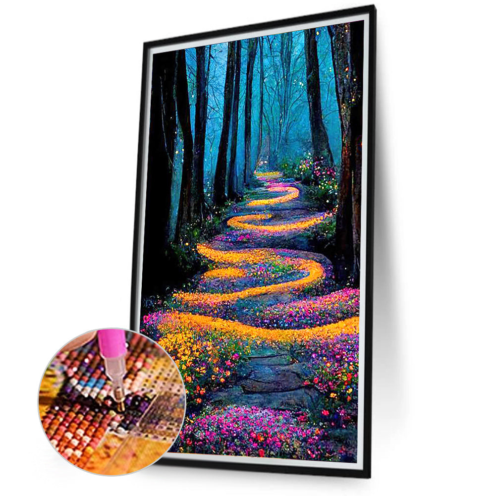Forest Flower Path - Full Round Drill Diamond Painting 40*70CM