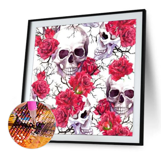 Rose Skull - Full Round Drill Diamond Painting 30*30CM