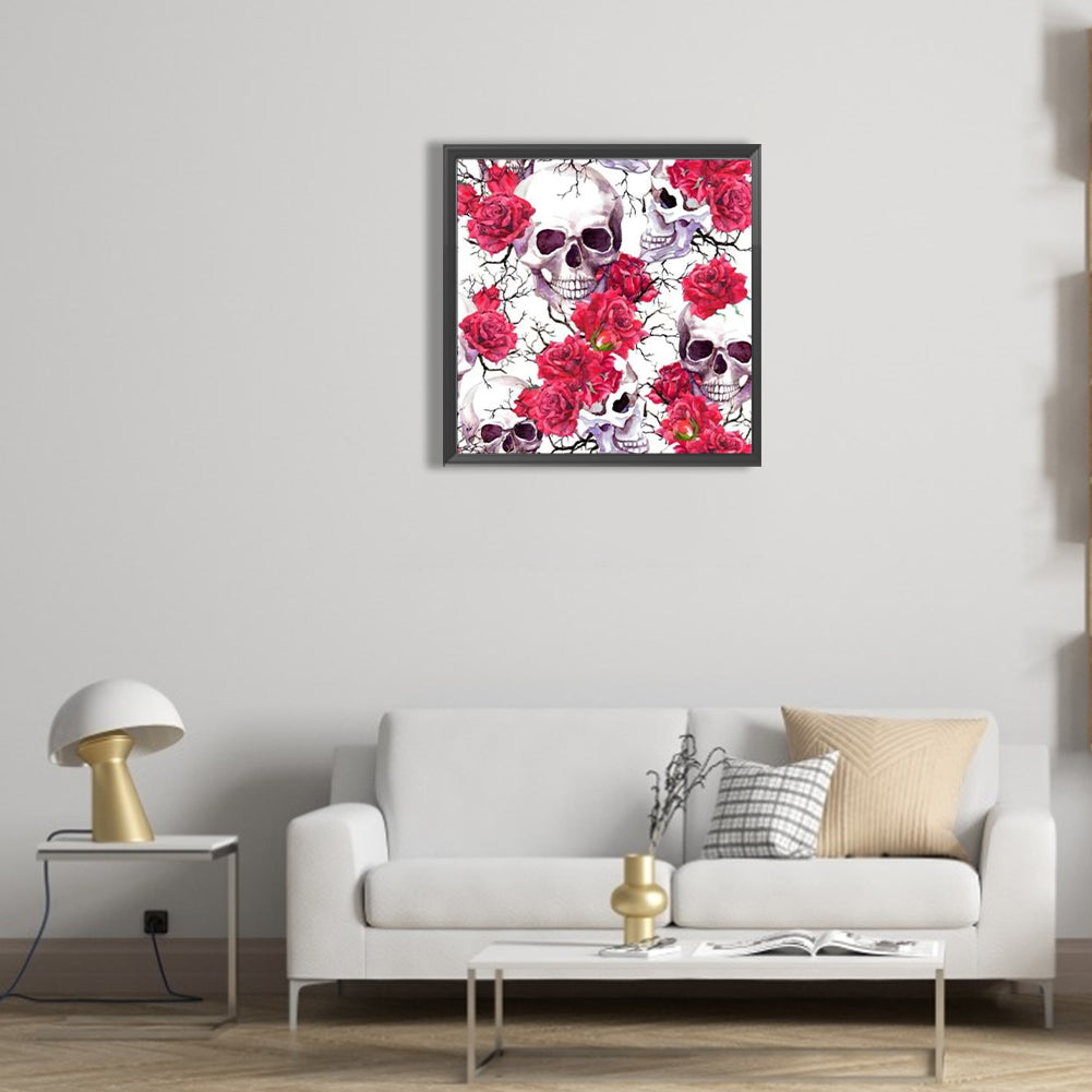 Rose Skull - Full Round Drill Diamond Painting 30*30CM