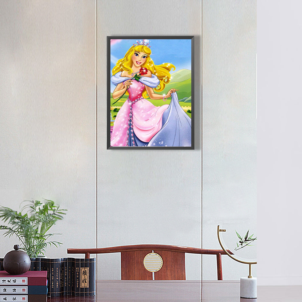 Princess Aurora And Roses - Full Round Drill Diamond Painting 30*40CM