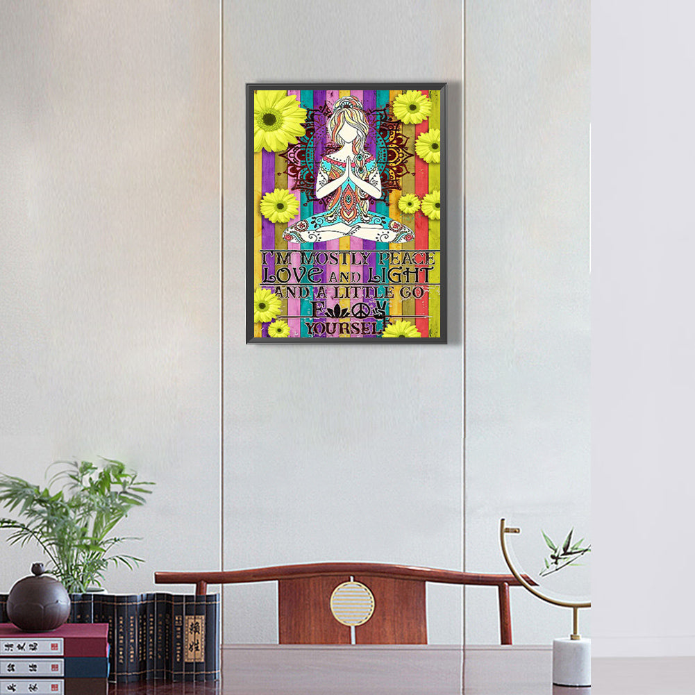 Blessings Under The Daisy - Full Round Drill Diamond Painting 30*40CM