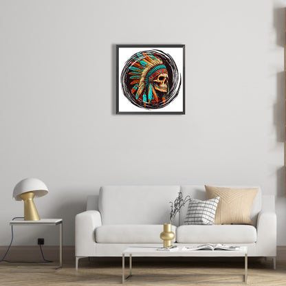 Indian Skull - Full Round Drill Diamond Painting 30*30CM