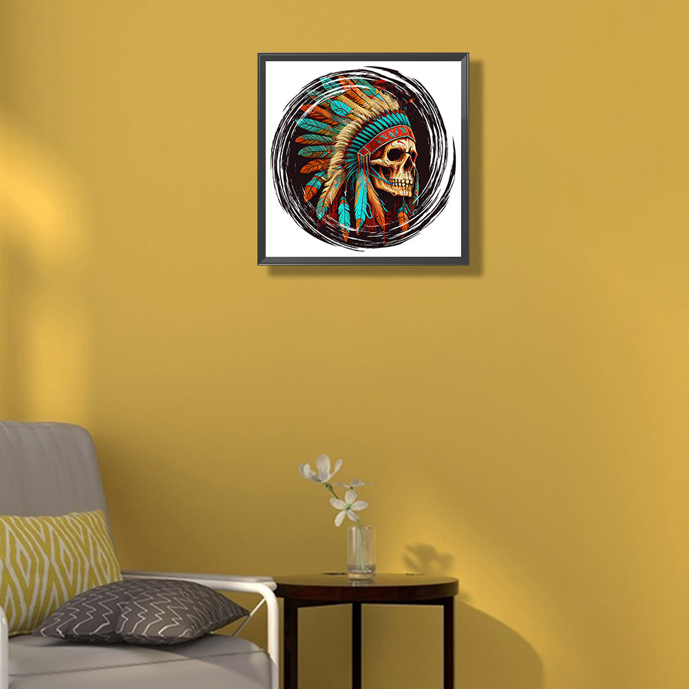 Indian Skull - Full Round Drill Diamond Painting 30*30CM