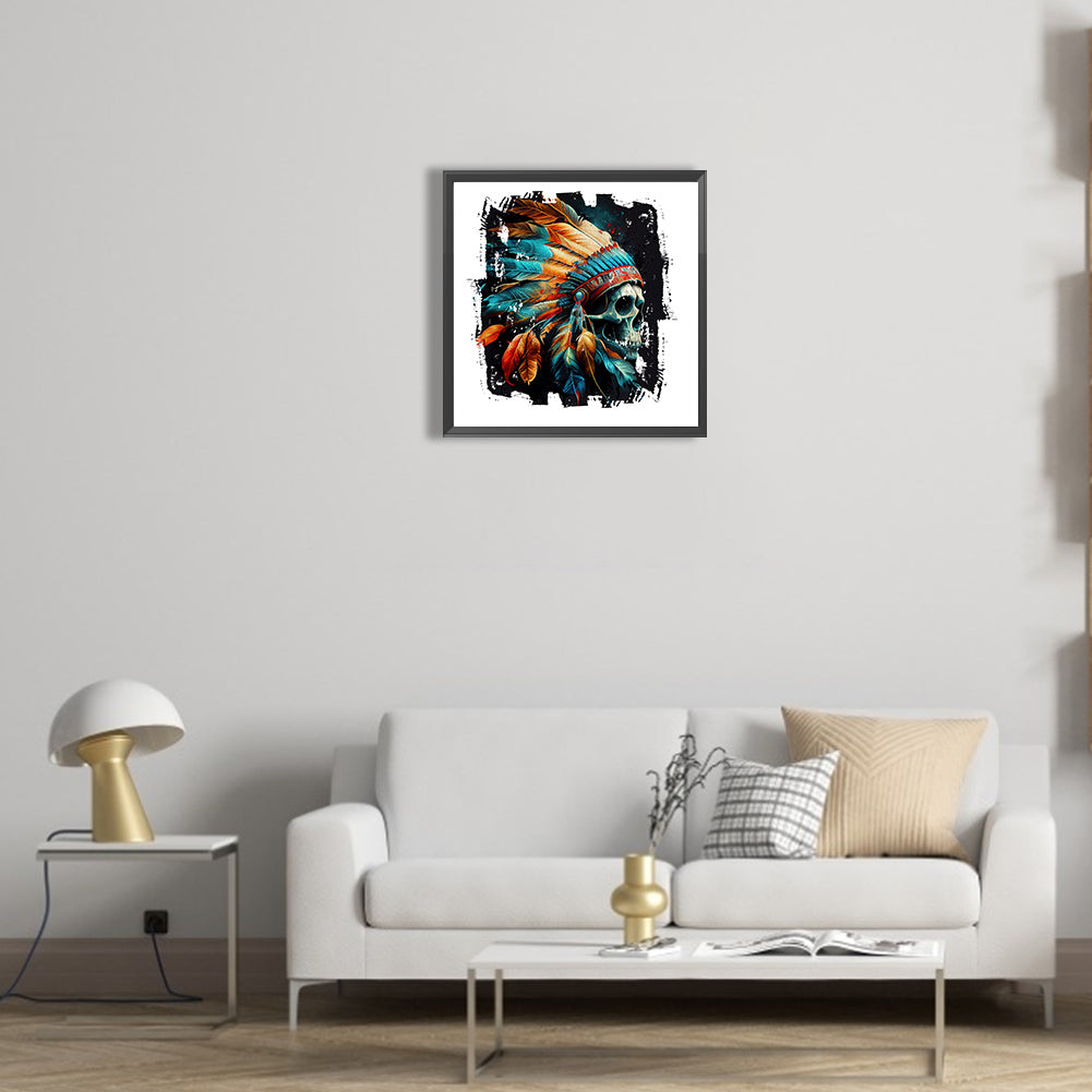 Indian Skull - Full Round Drill Diamond Painting 30*30CM