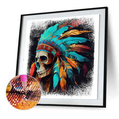 Indian Skull - Full Round Drill Diamond Painting 30*30CM