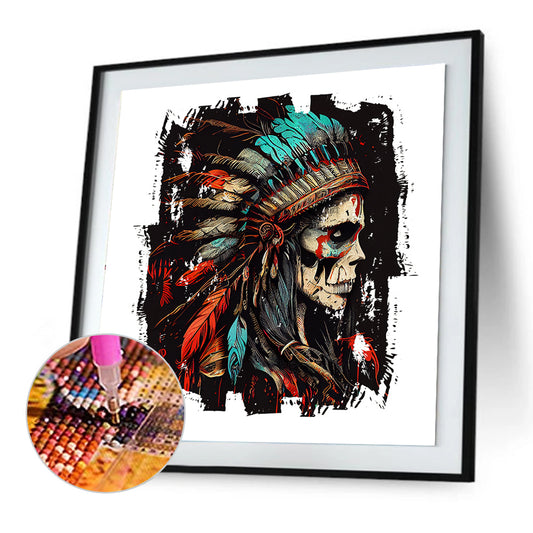 Indian Skull - Full Round Drill Diamond Painting 30*30CM