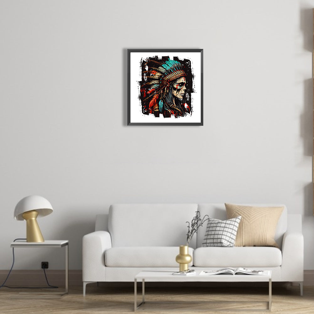 Indian Skull - Full Round Drill Diamond Painting 30*30CM