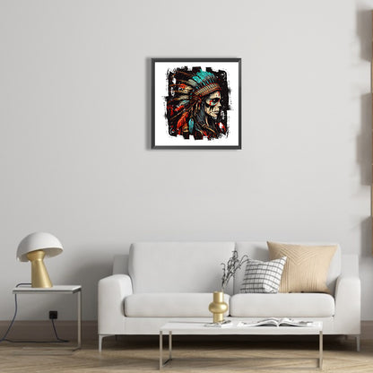 Indian Skull - Full Round Drill Diamond Painting 30*30CM