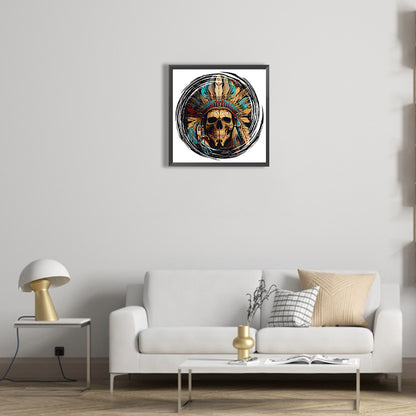 Indian Skull - Full Round Drill Diamond Painting 30*30CM