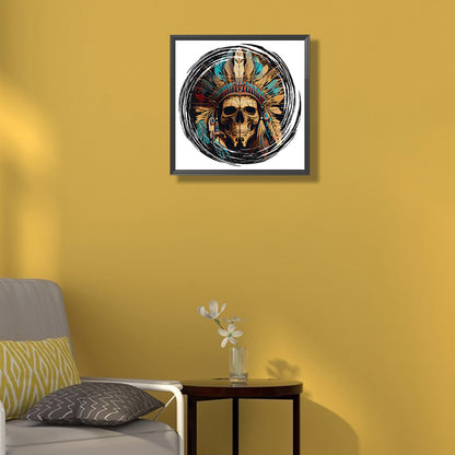 Indian Skull - Full Round Drill Diamond Painting 30*30CM