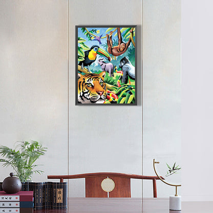 Group Of Animals - Full Round Drill Diamond Painting 30*40CM
