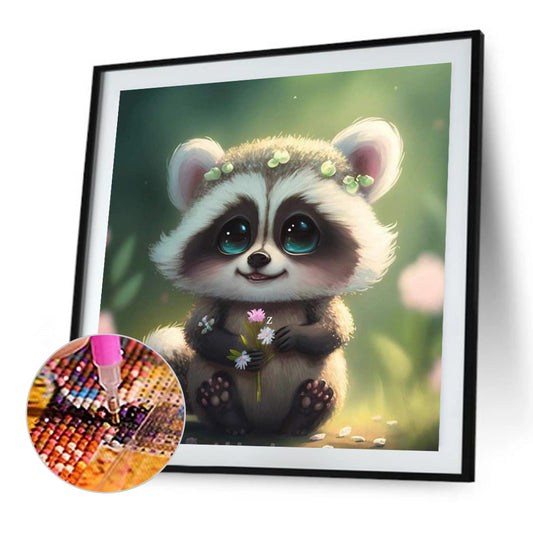 Raccoon - Full Round Drill Diamond Painting 30*30CM