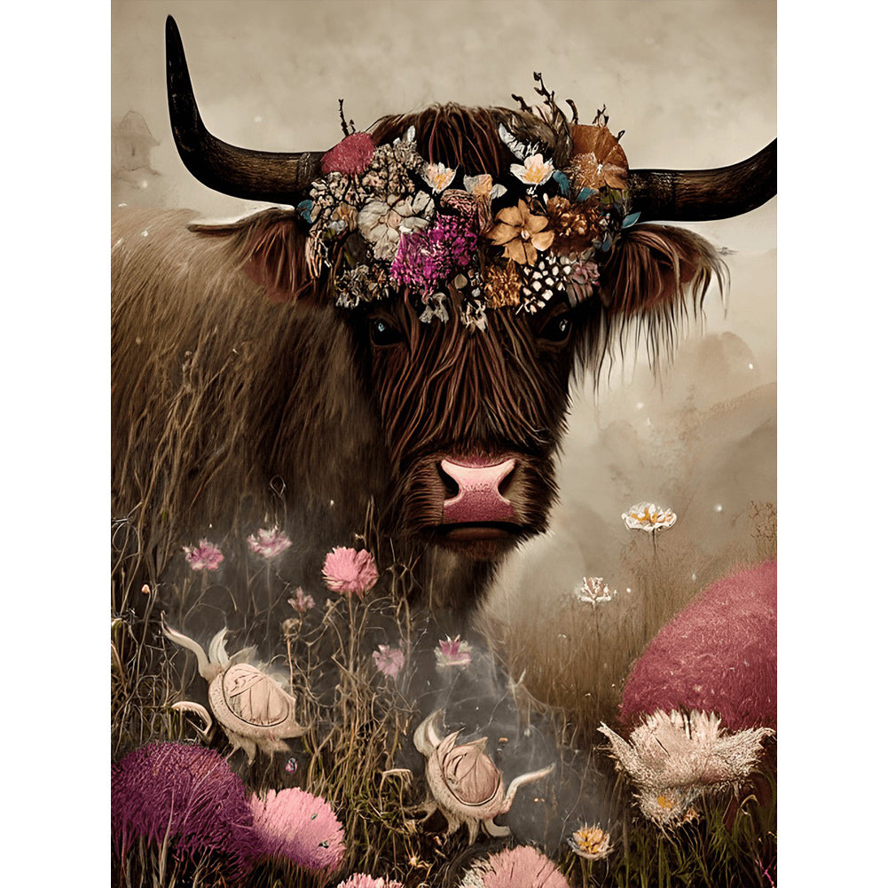Highland Yak - Full Round Drill Diamond Painting 30*40CM