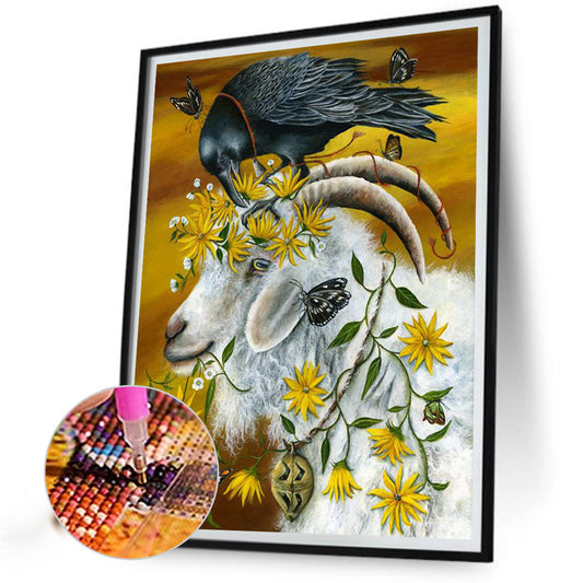 Crow And Goat - Full Square Drill Diamond Painting 40*50CM