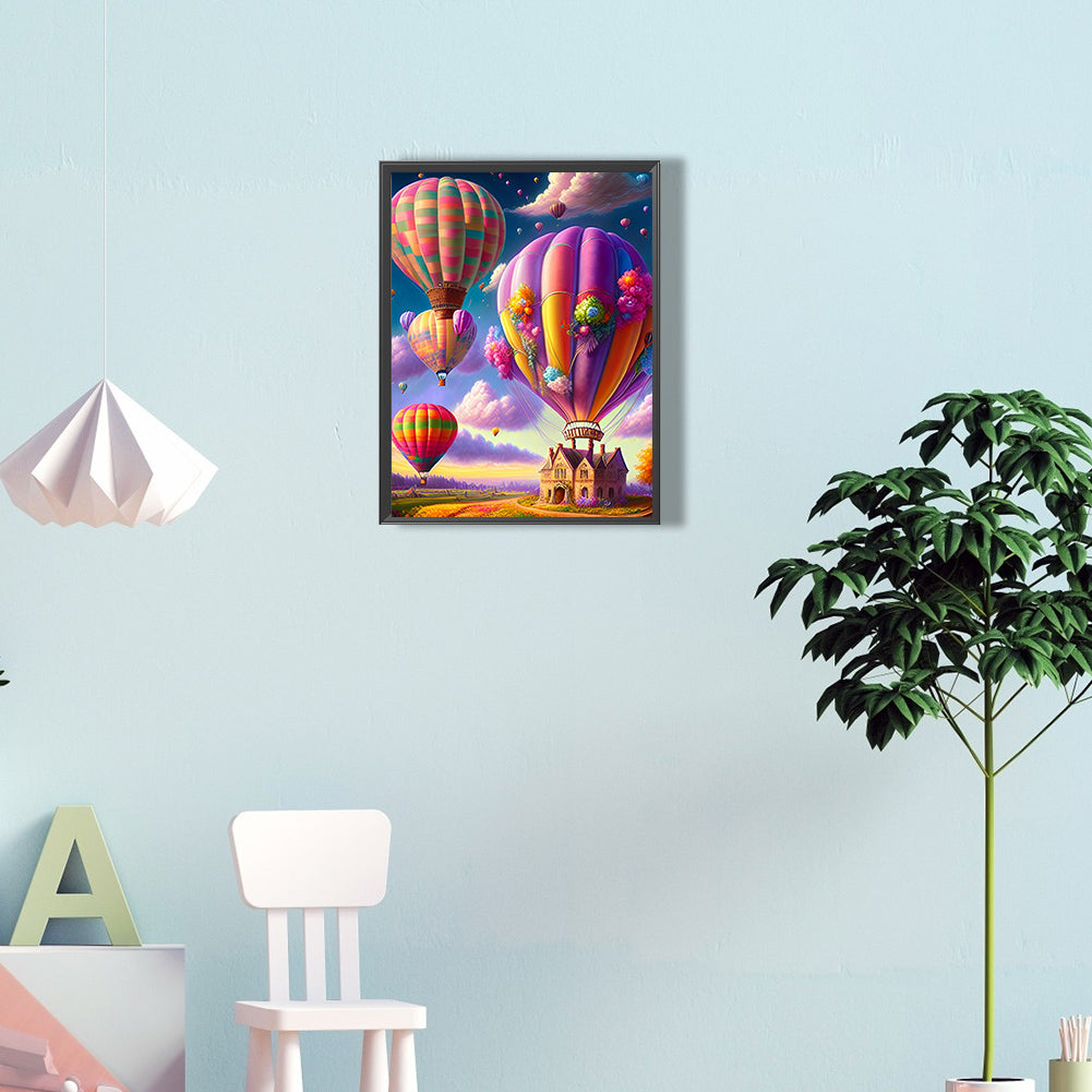 Hot Air Balloon - Full Round Drill Diamond Painting 30*40CM