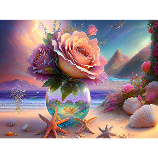 Sea Beach - Full Round Drill Diamond Painting 40*30CM
