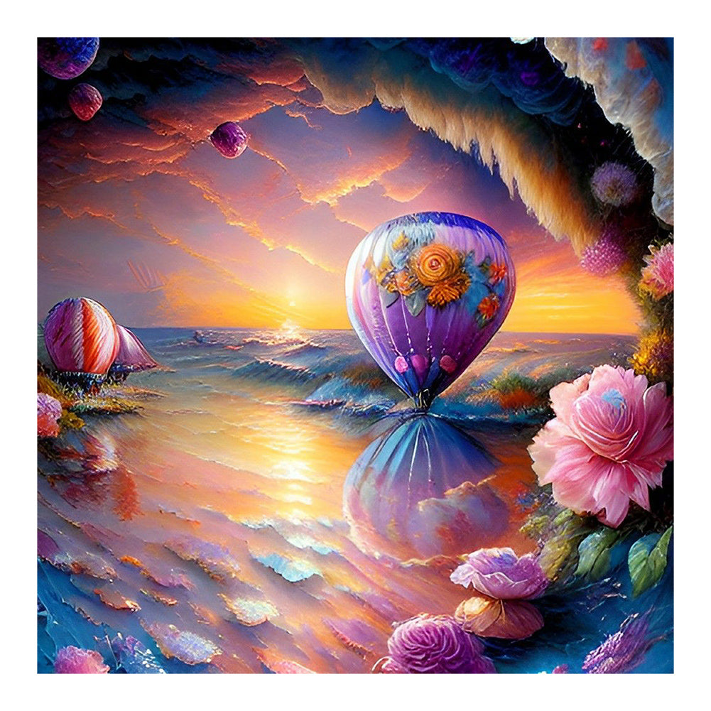Hot Air Balloon - Full Round Drill Diamond Painting 30*30CM