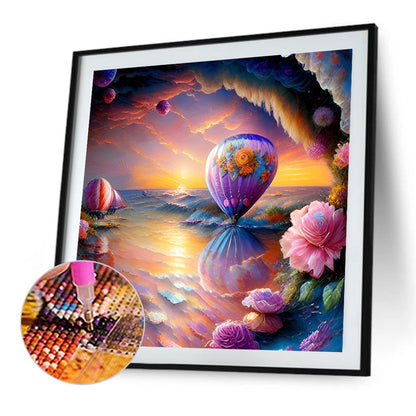 Hot Air Balloon - Full Round Drill Diamond Painting 30*30CM