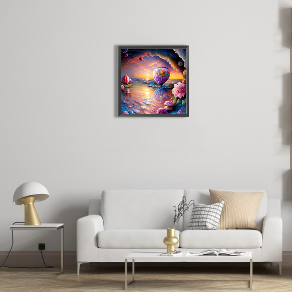 Hot Air Balloon - Full Round Drill Diamond Painting 30*30CM