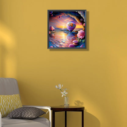 Hot Air Balloon - Full Round Drill Diamond Painting 30*30CM