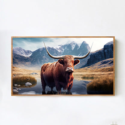 Highland Yak - Full Round Drill Diamond Painting 70*40CM