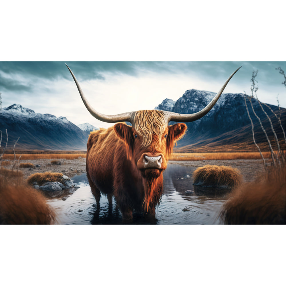 Highland Yak - Full Round Drill Diamond Painting 70*40CM