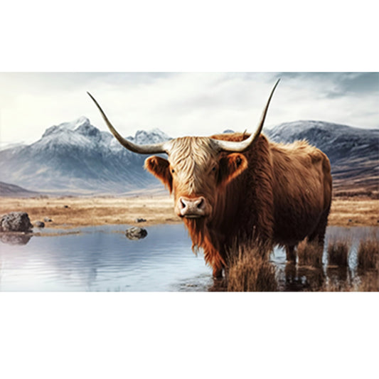 Highland Yak - Full Round Drill Diamond Painting 70*40CM