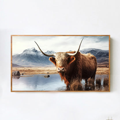 Highland Yak - Full Round Drill Diamond Painting 70*40CM
