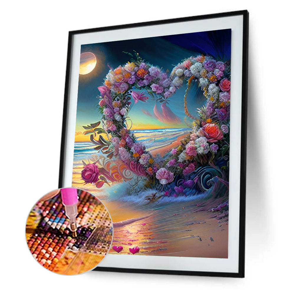 Beautiful Beach Rose - Full Round Drill Diamond Painting 30*40CM