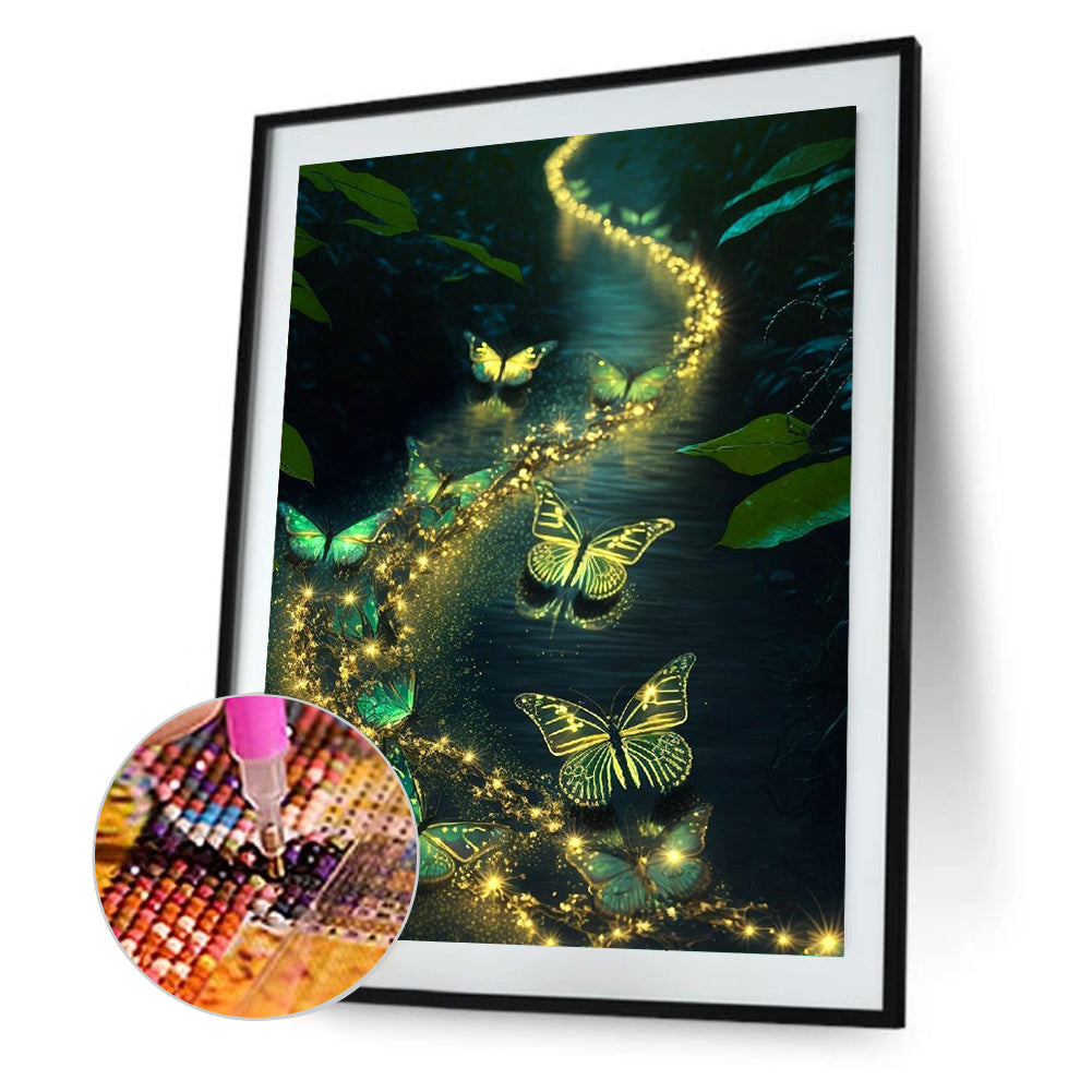 Fluorescent Green Lake - Full Round Drill Diamond Painting 30*40CM