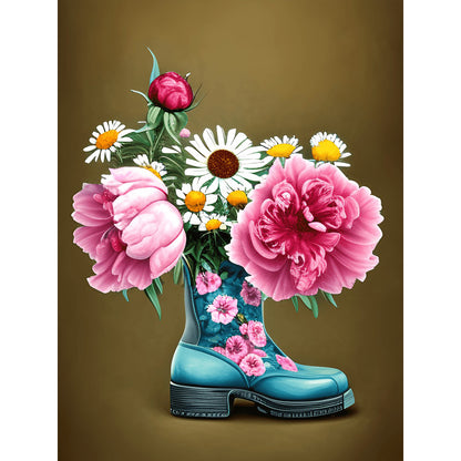 Wildflowers In Shoes - Full Round Drill Diamond Painting 30*40CM