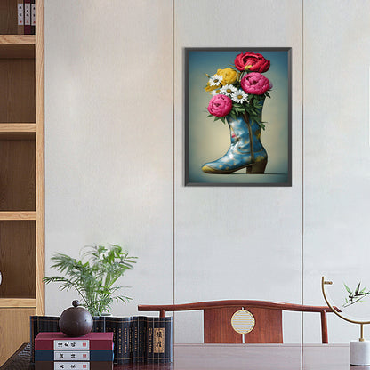 Wildflowers In Shoes - Full Round Drill Diamond Painting 30*40CM