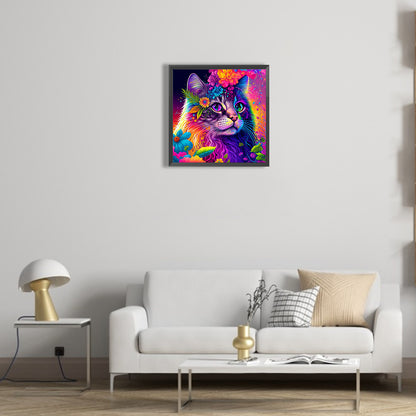 Colorful Cat - Full Round Drill Diamond Painting 40*40CM