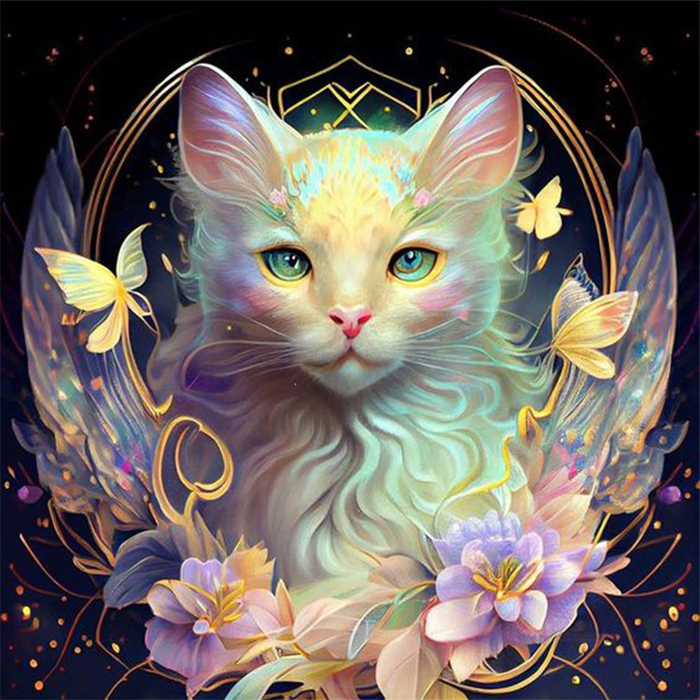 Elegant Cat - Full Round Drill Diamond Painting 30*30CM
