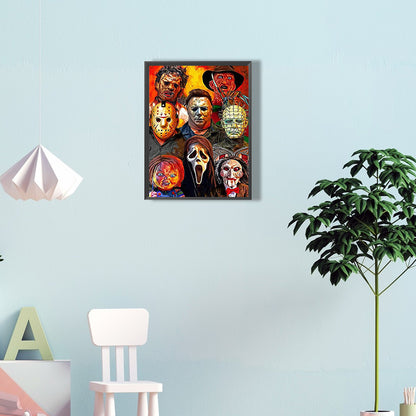 Horror Movie - Full Round Drill Diamond Painting 30*40CM