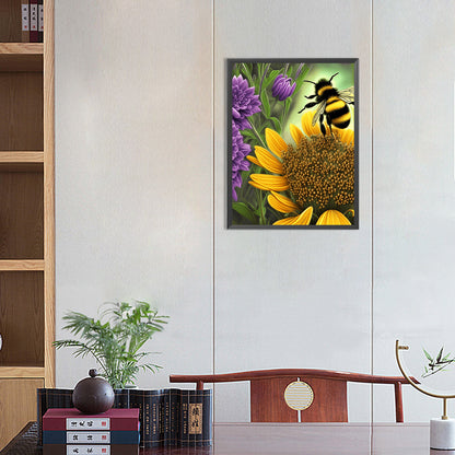 Hardworking Bee - Full Round Drill Diamond Painting 30*40CM
