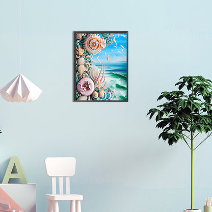 Dream Beach Shells - Full Round Drill Diamond Painting 30*40CM